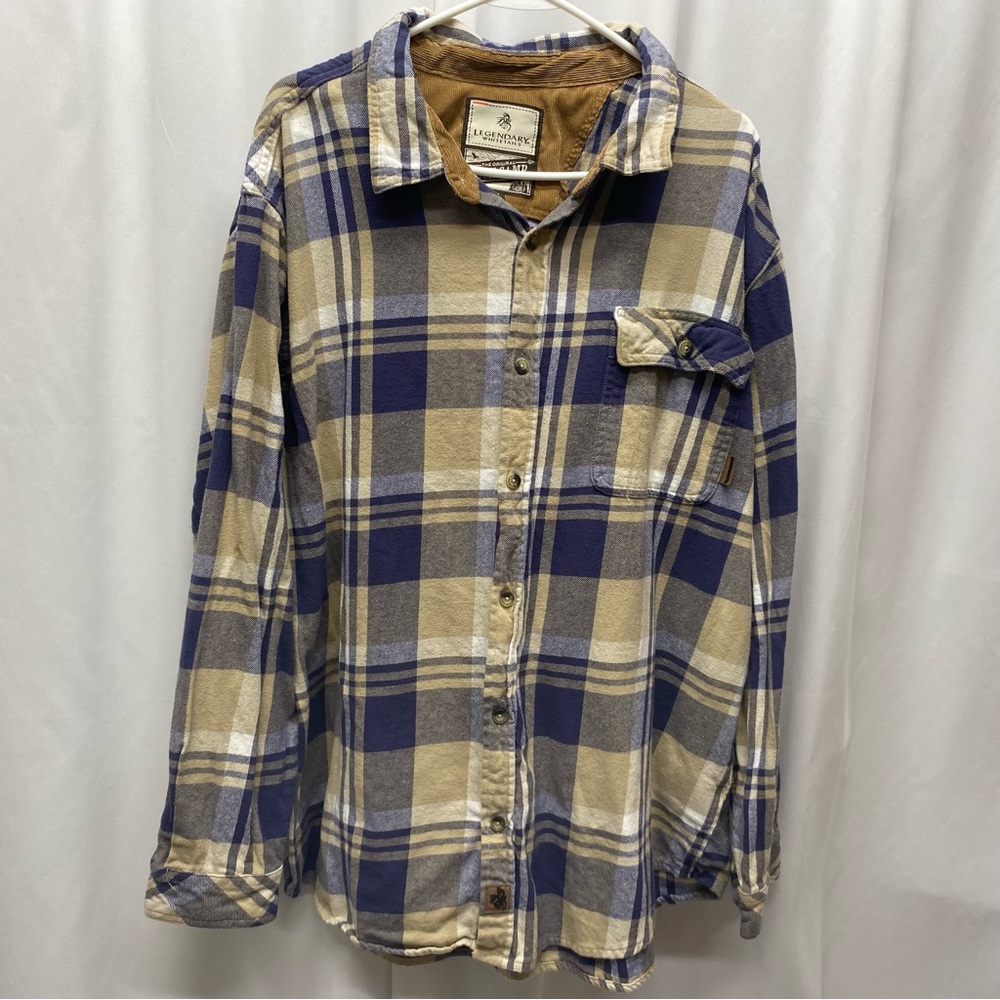 Legendary Whitetails 2xl buck camp button shirt plaid long sleeve cotton